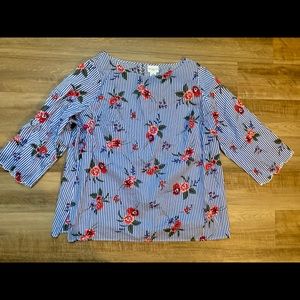 Floral and stripes Liz Claiborne top